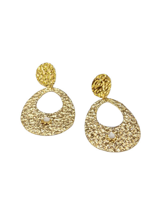 One Earrings Pendants made of Steel Gold Plated