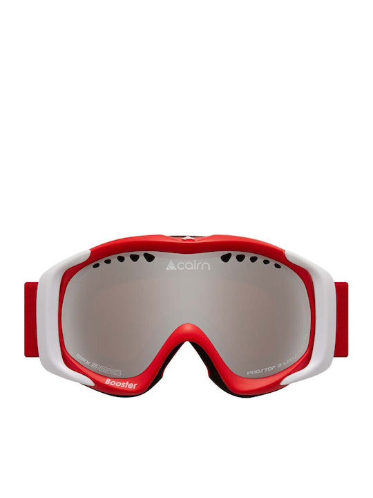Cairn Booster Shiny Mat Red Mat White SPX3000 Cat3 Ski & Snowboard Goggles Kids Red with Lens in Red Color