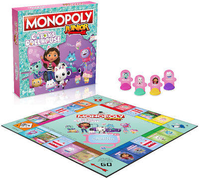 Winning Moves Board Game Monopoly Junior - Gabby's Dollhouse for 2-4 Players 5+ Years (EN)