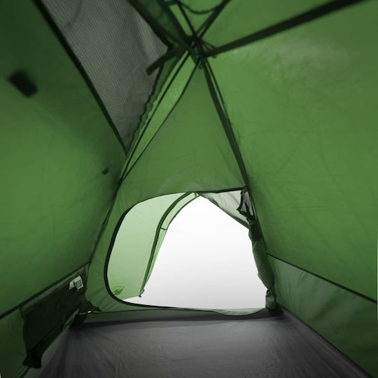 vidaXL Καλοκαιρινή Σκηνή Camping Πράσινη με Διπλό Πανί για 2 Άτομα 214x130x107εκ.