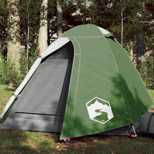 vidaXL Καλοκαιρινή Σκηνή Camping Πράσινη με Διπλό Πανί για 2 Άτομα 214x130x107εκ.