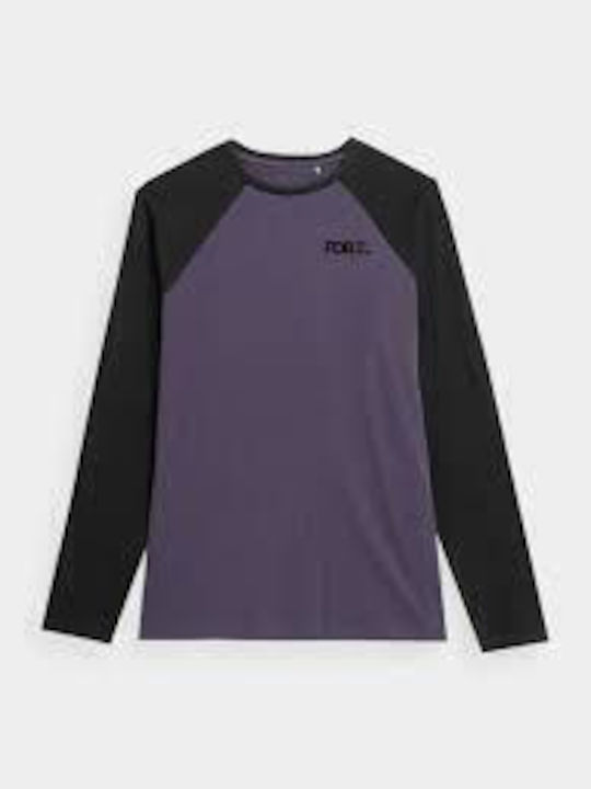 4F Men's Long Sleeve Blouse Purple