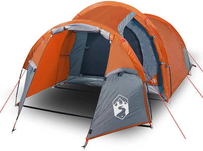vidaXL Σκηνή Camping Τούνελ Πορτοκαλί με Διπλό Πανί για 3 Άτομα 370x185x116εκ.