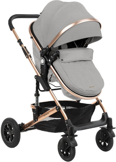 Kikka Boo Amaia Verstellbar 3 in 1 Baby Kinderwagen Geeignet für Neugeborene Light Grey 11kg