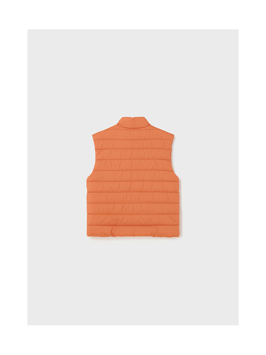 Mayoral Kids Quilted Jacket Sleeveless Orange