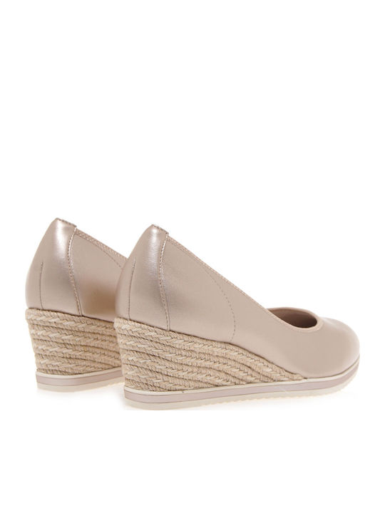 Synthetic Leather Gold Medium Heels
