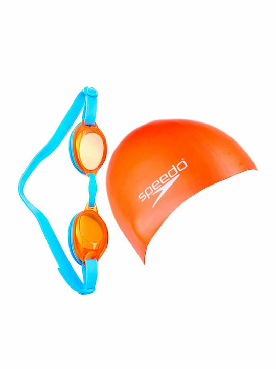Speedo Jet Set Σκουφάκι Κολύμβησης Παιδικό από Σιλικόνη Πορτοκαλί