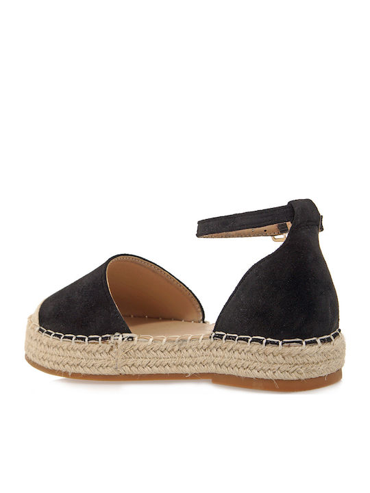 Women's Suede Espadrilles Black