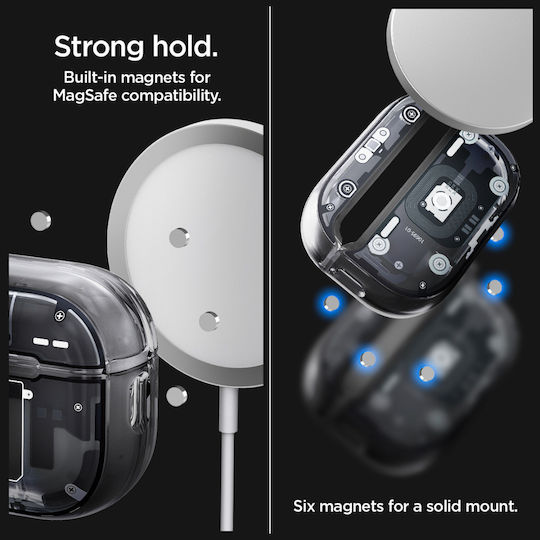 Spigen Ultra Hybrid Θήκη Σιλικόνης με Γάντζο σε Μαύρο χρώμα για Apple AirPods Pro 2