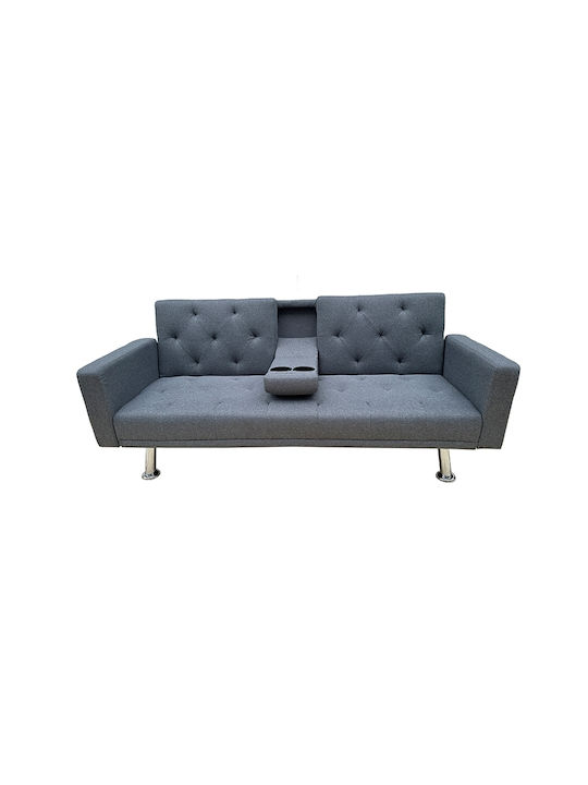 Three-Seater Fabric Sofa Bed Grey 178x88cm