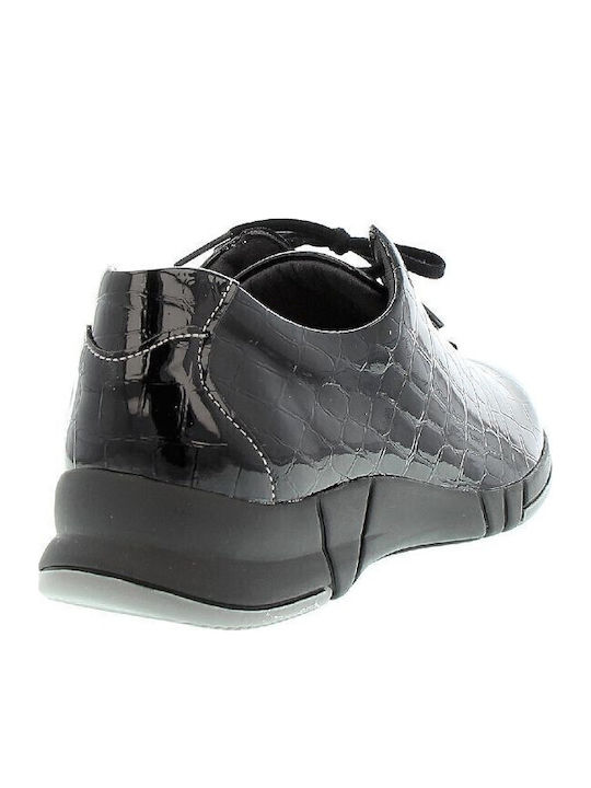 9204 Damen Oxfords aus Lackleder in Schwarz Farbe