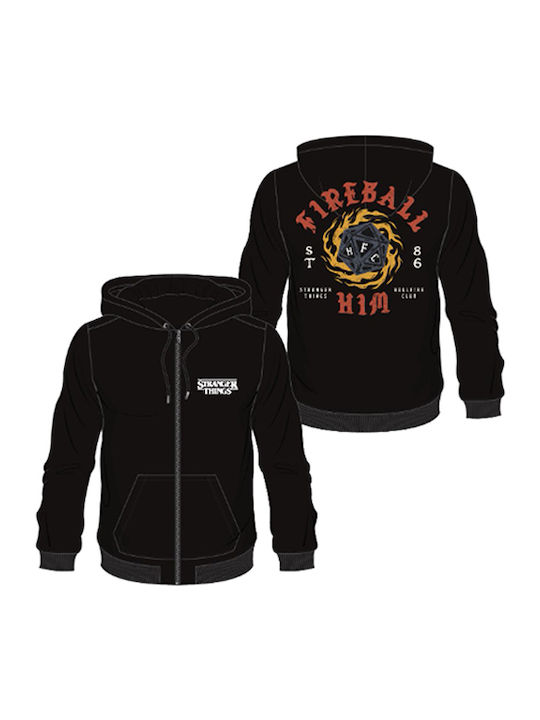 Difuzed Stranger Things Fireball Kapuzenpulli Schwarz