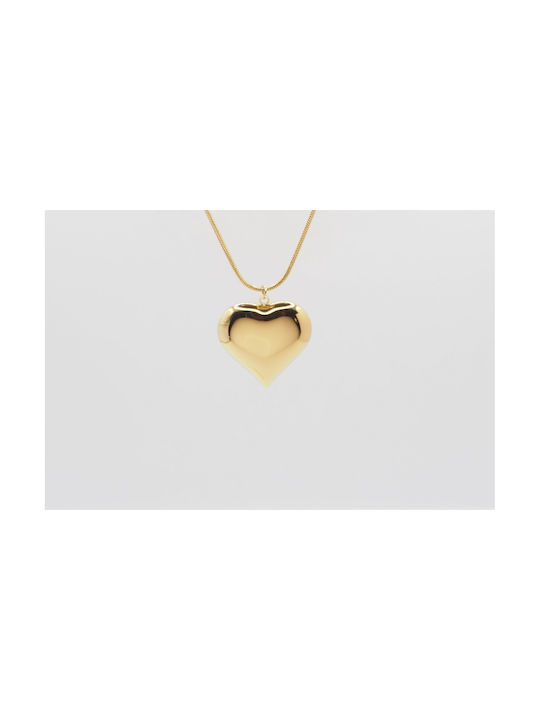 Necklace with design Heart from Gold Plated Steel