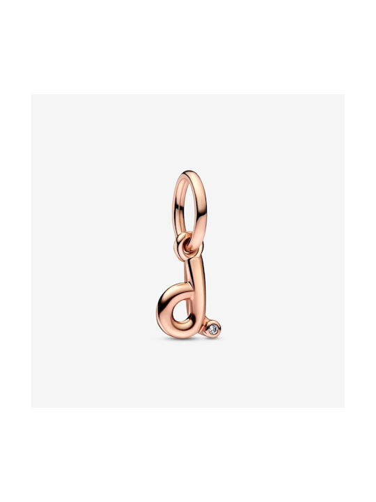 Pandora Charm Monogram from Pink Gold Plated Steel