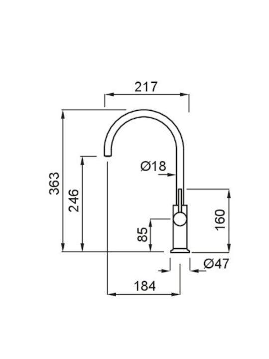 Elleci Kitchen Faucet Tall Counter Silver