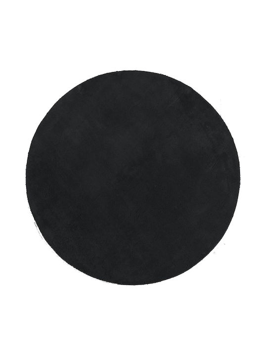 vidaXL Huarte Anti-slip Rug Round Black Velvet-Black Metal