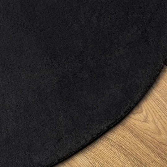 vidaXL Huarte Antiderapant Covor Rotund Negru