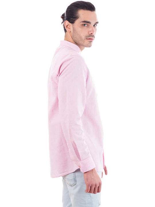 Camp Costa Men's Shirt Long Sleeve Linen Pink