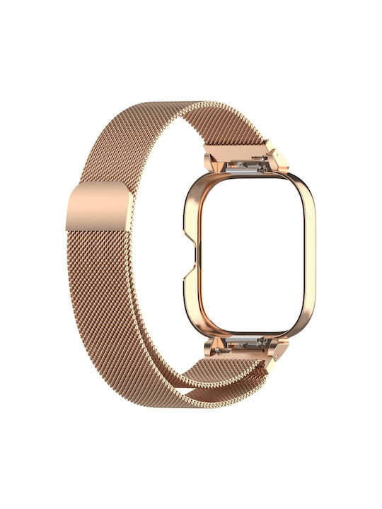 Milanese Protective Frame Каишка Неръждаема стомана Розово злато (Redmi Watch 4 / Redmi Watch 5)