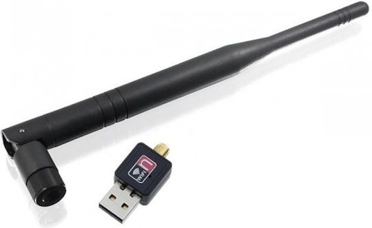 03004DER50BK-31035 USB Network Adapter with Wireless Wi-Fi Connection 150Mbps and Detachable Antenna