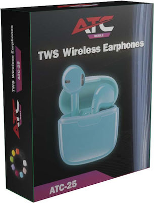 ATC ATC-25 In-ear Bluetooth Handsfree Ακουστικά με Θήκη Φόρτισης Μπλε