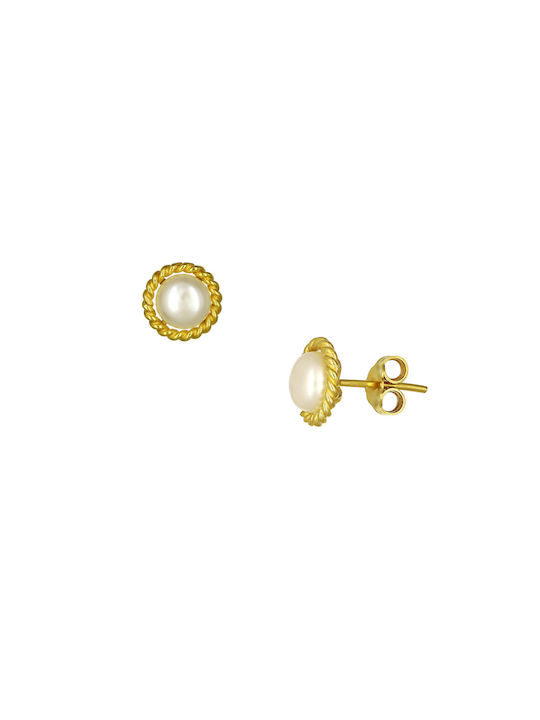 Earrings made of Gold 14K with Pearls