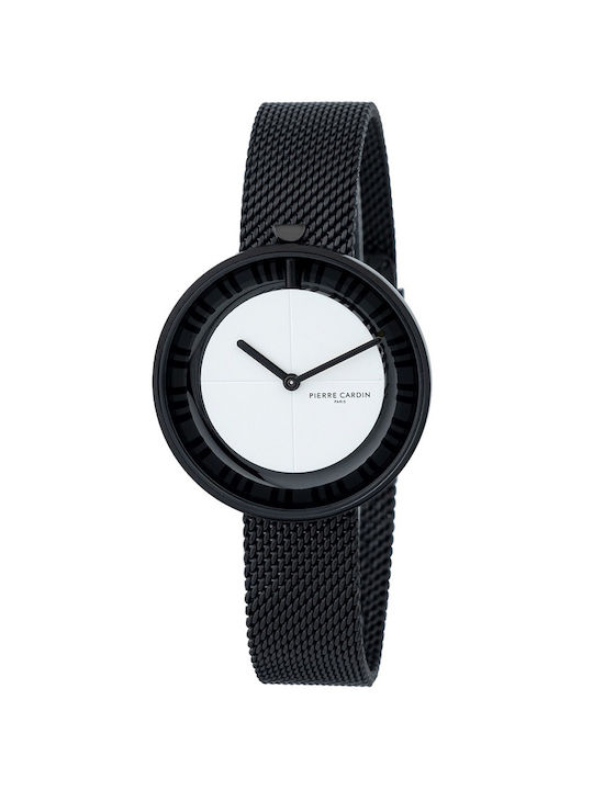 Pierre Cardin Marais Piano Watch with Black Metal Bracelet