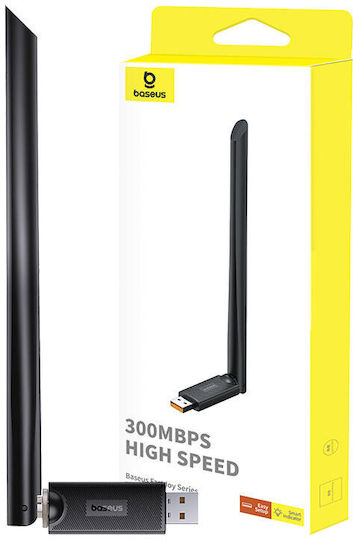 Baseus FastJoy Αντάπτορας Δικτύου USB με Ασύρματη Σύνδεση Wi-Fi 300Mbps