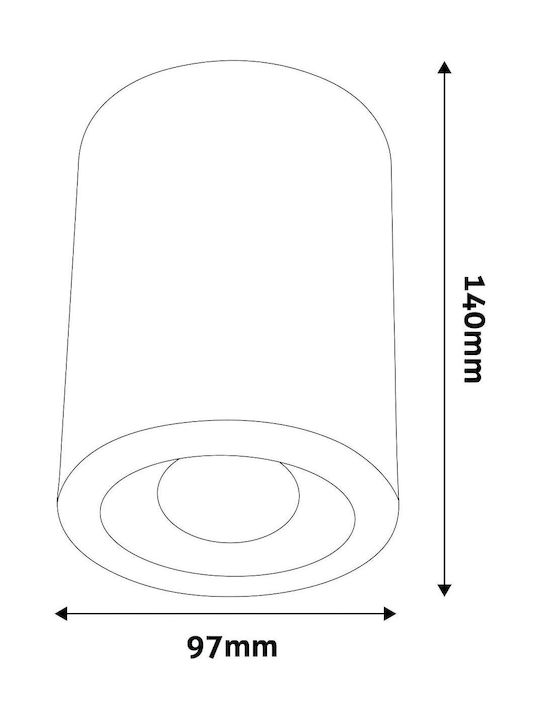 Avide Round Ceiling Spot with GU10 Bulb Base White 9.7x9.7cm