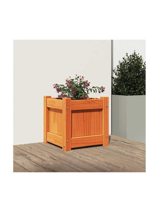 vidaXL Масивно дърво Кутия за саксии Дърво Кафяв 31x31x31см.