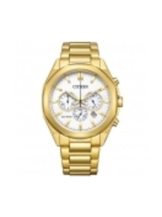 Citizen Eco-drive Watch Chronograph Battery with Gold Metal Bracelet