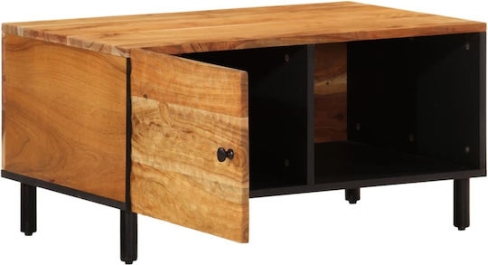 Rectangular Central Coffee Table Made of Solid Acacia Wood M80xW50xH40cm