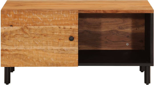 Rectangular Central Coffee Table Made of Solid Acacia Wood M80xW50xH40cm