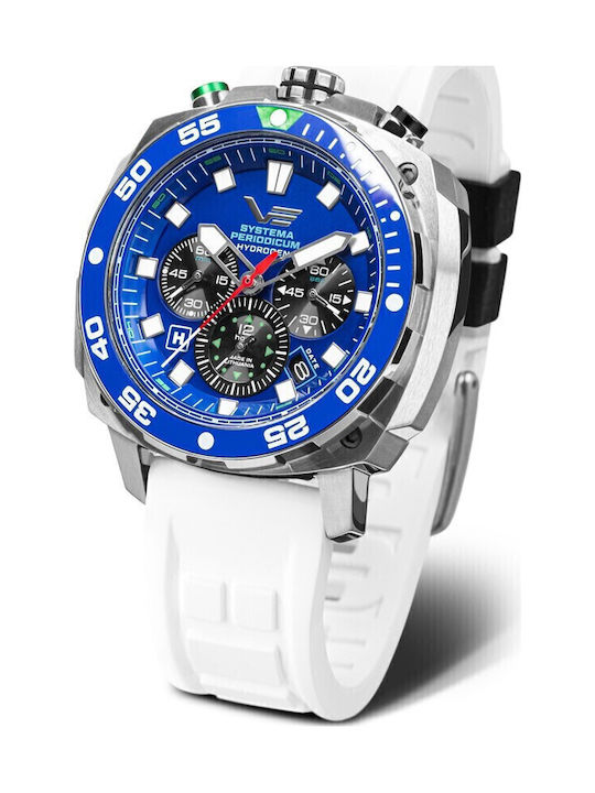 Vostok Europe Men's Watch 46mm Chronograph Battery with Blue Leather Strap