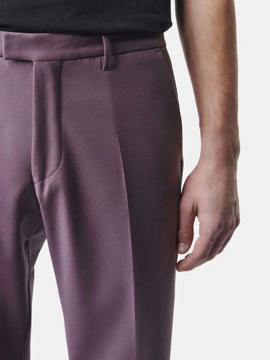 Trousers Suit Elastic in Slim Fit Purple