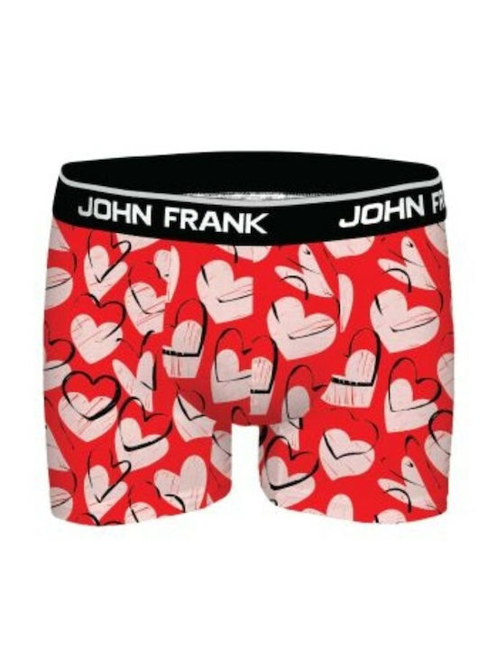 John Frank Digital World Men's Boxer Red with Patterns