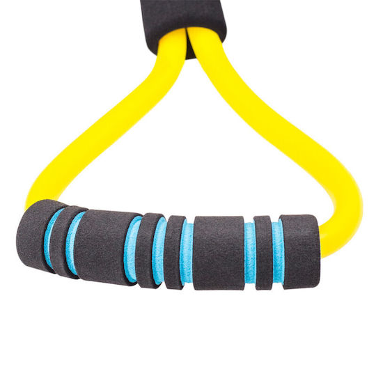 HMS EG03 Χιαστί Λάστιχα Γυμναστικής με Λαβές Σετ 1τμχ Κίτρινα Rubber Expander Yellow 0.39m