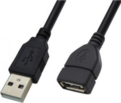 USB 2.0 Kabel USB-A-Stecker - USB-A-Buchse Schwarz 0.8m 04.001.0449