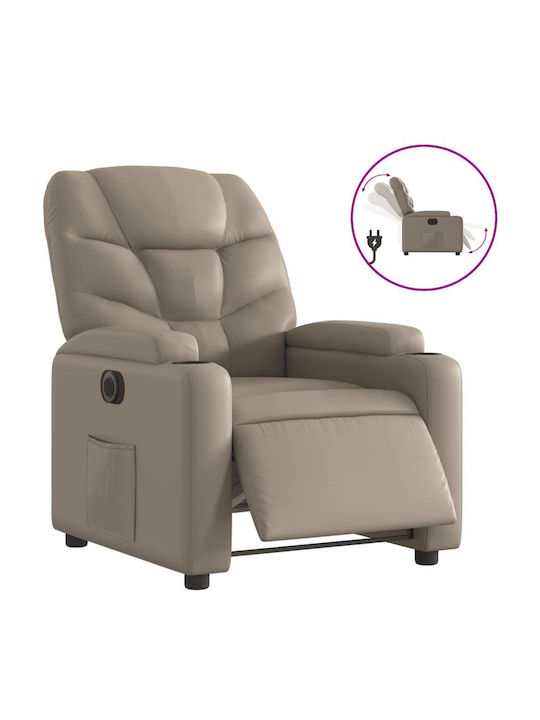 Relax Armchair with Footstool from Leatherette Cappuccino 74x89x100cm