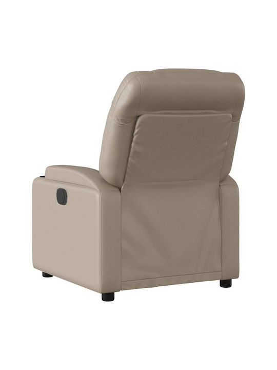 Relax Armchair with Footstool from Leatherette Cappuccino 74x89x100cm