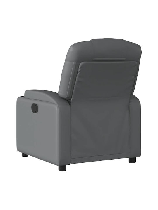 Relaxsessel mit Fußhocker aus Kunstleder Grey 74x88x97cm