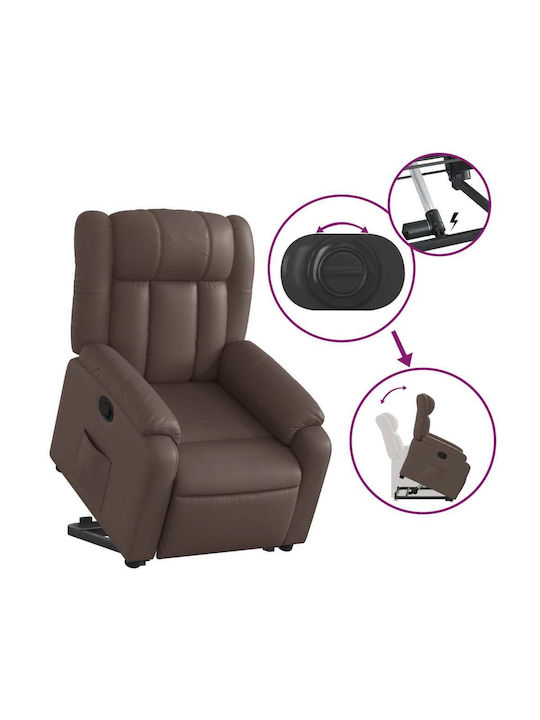 Relax Armchair Massage with Footstool from Leatherette Glass. Coffee 78x92x98cm