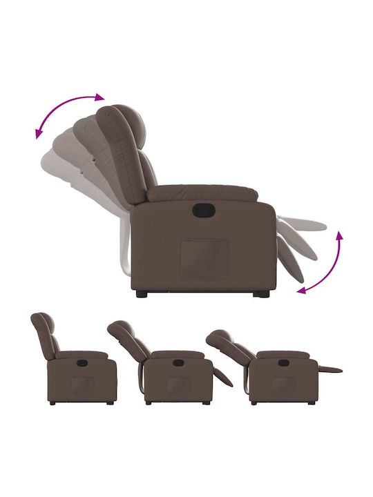 Relax Armchair Massage with Footstool from Leatherette Glass. Coffee 78x92x98cm