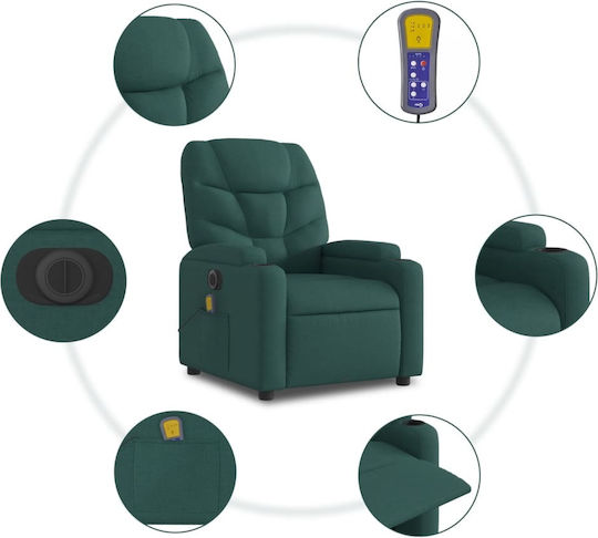 Fotoliu Relax Masaj cu Puf Sc. Green 74x89x100cm