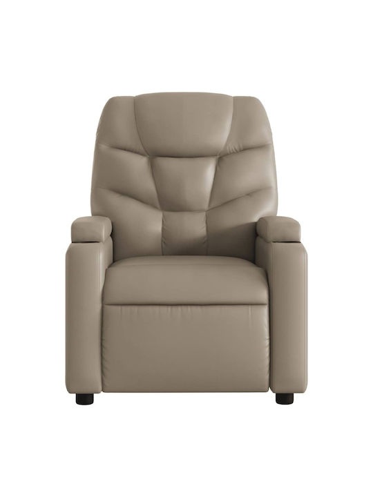 Relax Armchair with Footstool from Leatherette Cappuccino 74x89x100cm