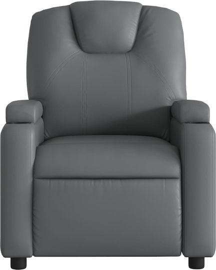 Πολυθρόνα Relax με Υποπόδιο από Δερματίνη Γκρι 74x88x97cm