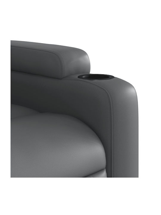 Relaxsessel mit Fußhocker aus Kunstleder Grey 74x88x97cm
