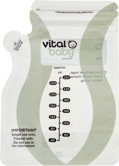 Vital Baby Σακουλάκια Αποθήκευσης Μητρικού Γάλακτος 250ml 30τμχ