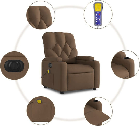 Relaxsessel Friseurwaschbecken mit Fußhocker Coffee 74x86.5x93.5cm