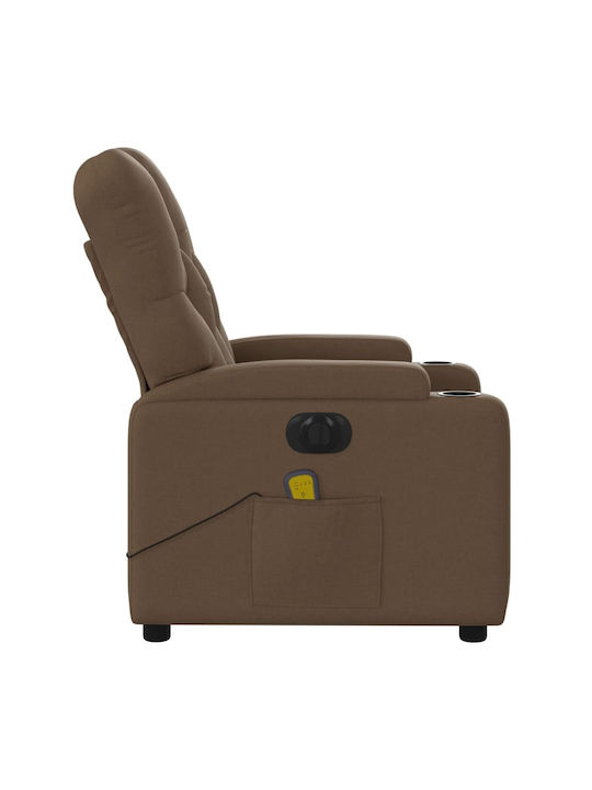 Πολυθρόνα Relax Massage με Υποπόδιο Καφέ 74x86.5x93.5cm